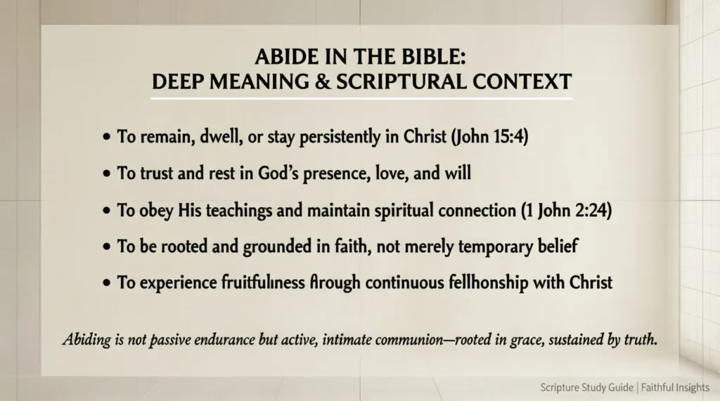 Biblical Meaning of Abide in the Bible