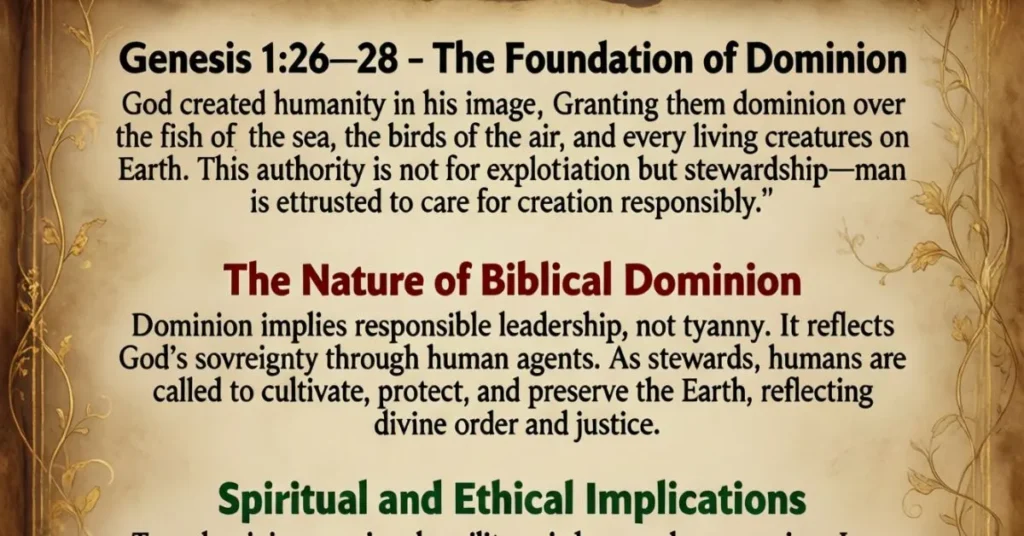 Biblical Meaning of Dominion in the Bible