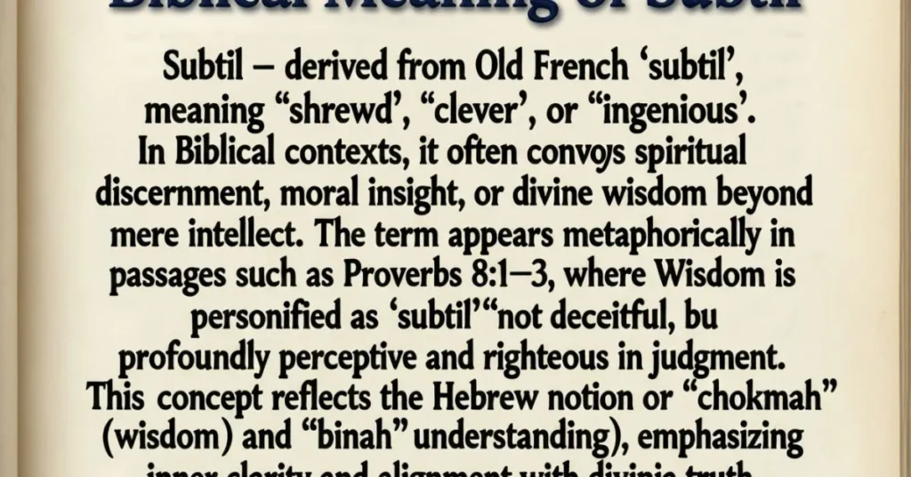 Biblical Meaning of Subtil