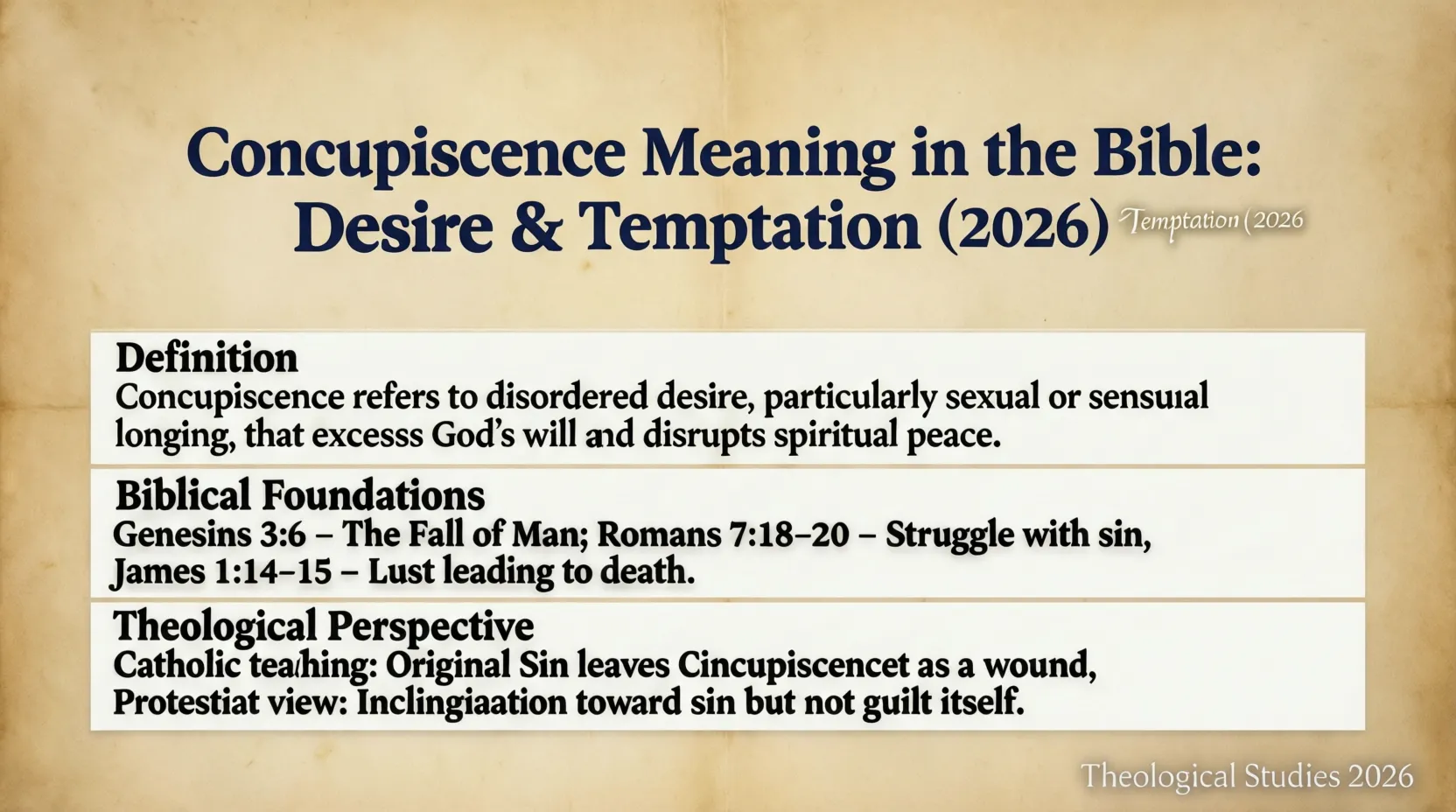 Concupiscence Meaning in the Bible:Desire & Temptation