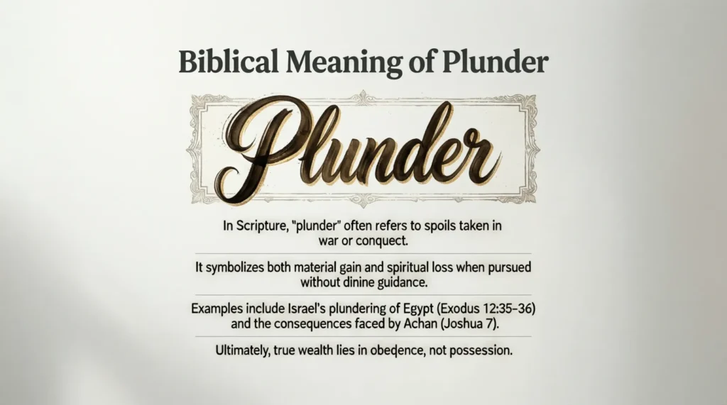 Biblical Meaning of Plunder