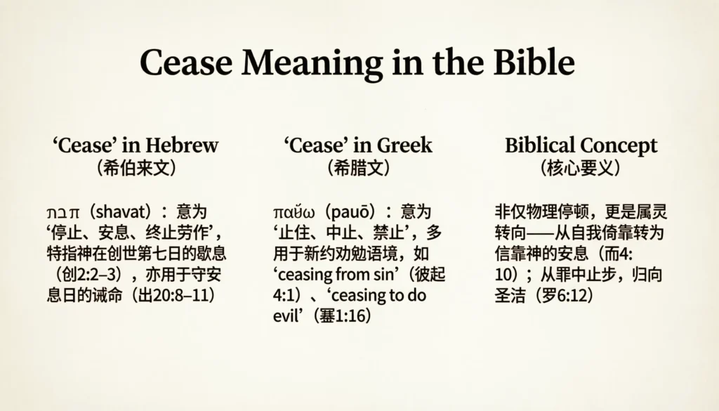 Cease Meaning in the Bible