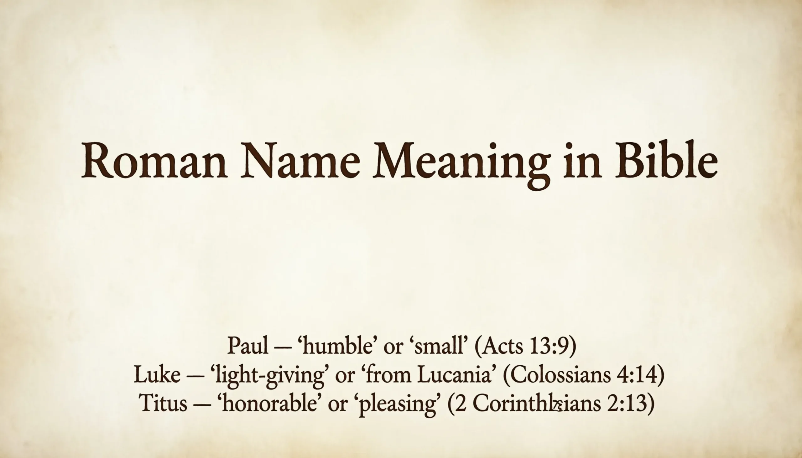 Roman Name Meaning in Bible